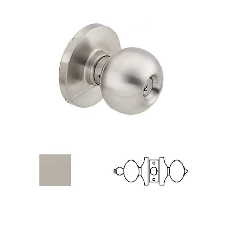 Cal-Royal Design Entry Knob Lock, 2-3/4 Backset, ASA Strike, SFIC Less Core, US32D Satin Stainless Steel ICGRB00-32D